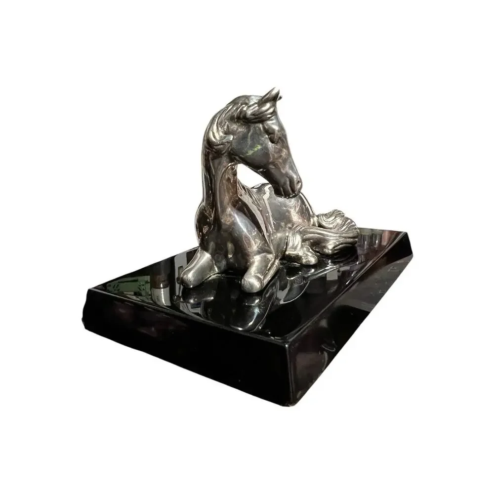 Vintage Mexican 925 Sterling Silver Horse Figurine Plat-Mex ME-15 Marked 5.6 oz